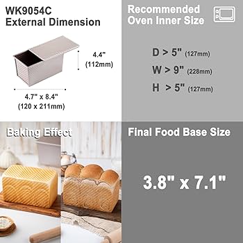 Amazon.co.jp: CHEFMADE 食パン 型 熱伝導の良い パン型 フタ
